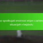 Kako spodbujati enotnost ekipe v zahtevnih situacijah v bejzbolu