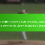 Neizrečena pravila komunikacije, zaupanja in sprejemanja vlog v bejzbolskih ekipah