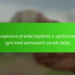Nezapisana pravila bejzbola o spoštovanju igre med zamudami zaradi dežja