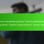 Športno obnašanje igralcev: Pomoč poškodovanim igralcem, Čestitke nasprotnikom, Timsko delo