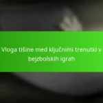 Vloga tišine med ključnimi trenutki v bejzbolskih igrah